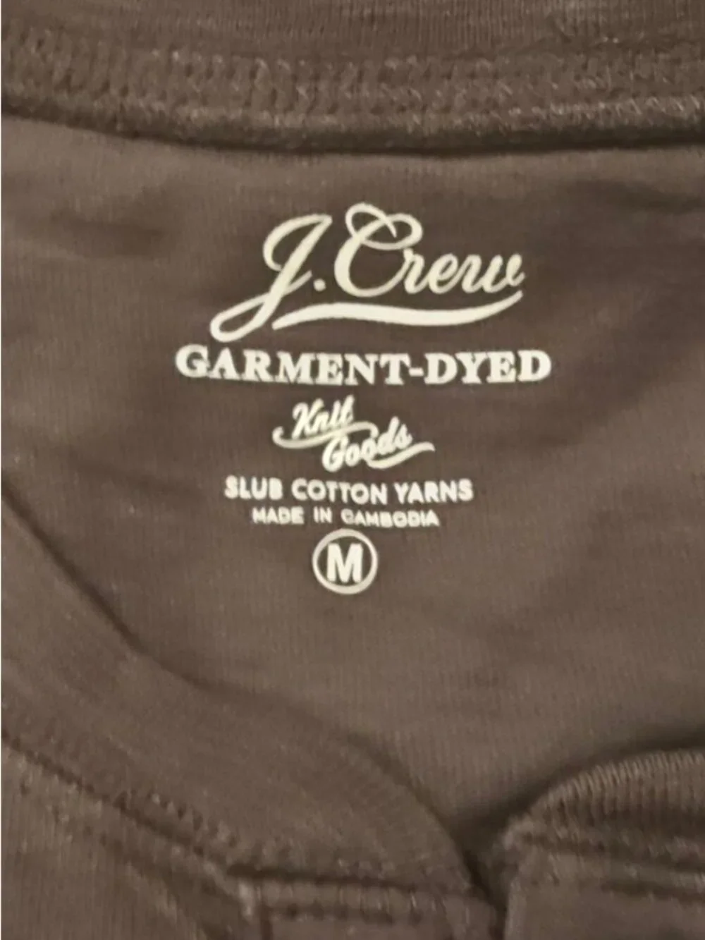 J. Crew Men's Garment Dyed Black Medium Short Sleeve Henley Shirt 100 Cotton New